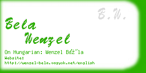 bela wenzel business card